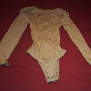 Tan Bodysuit Tie Up Back